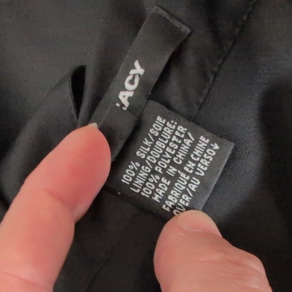 Ellen Tracy Silk Bubble Hem Sleeveless Tie Back Minimalist Dress Black 8 - Picture 10 of 12